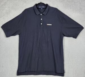 DEVON AND JONES Shirt Mens XL Black Polo Hankook Logo 100% Pima Cotton
